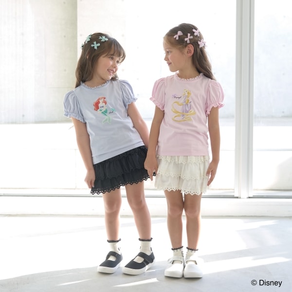 Japanese children's clothing Ly# mine x Disney puff sleeve top 100-140cm girls spring and summer TOPS