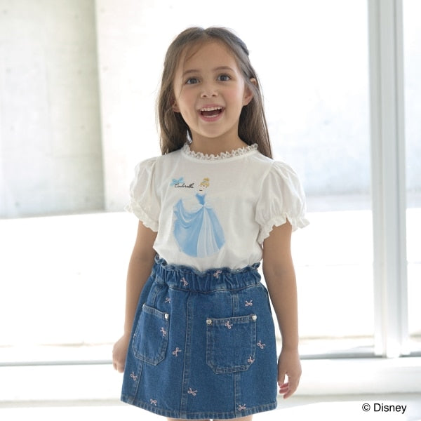 Japanese children's clothing Ly# mine x Disney puff sleeve top 100-140cm girls spring and summer TOPS