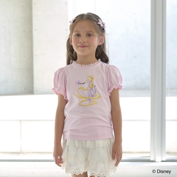 Japanese children's clothing Ly# mine x Disney puff sleeve top 100-140cm girls spring and summer TOPS