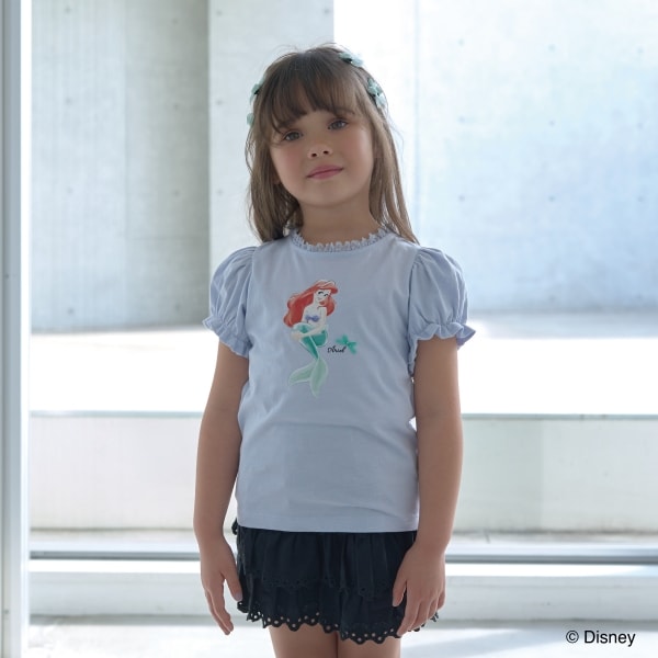 Japanese children's clothing Ly# mine x Disney puff sleeve top 100-140cm girls spring and summer TOPS