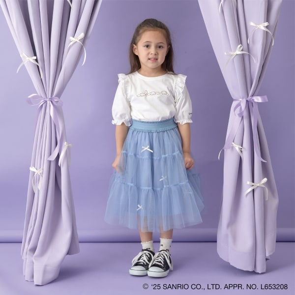 Japanese children's clothing Ly# mine x Sanrio small flying sleeve top 100-140cm girls spring and summer TOPS