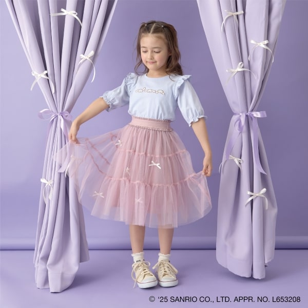 Japanese children's clothing Ly# mine x Sanrio small flying sleeve top 100-140cm girls spring and summer TOPS