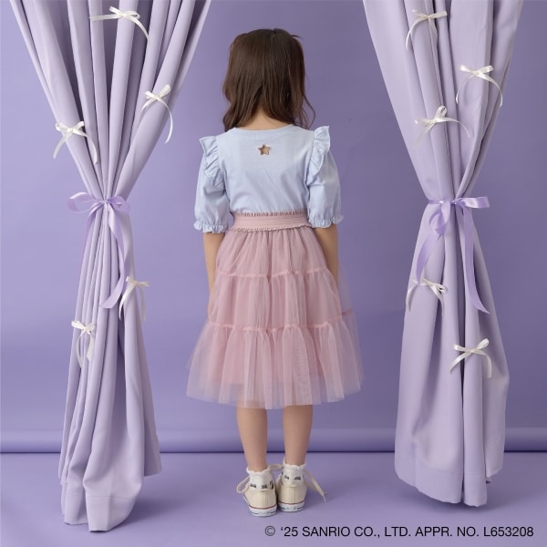 Japanese children's clothing Ly# mine x Sanrio small flying sleeve top 100-140cm girls spring and summer TOPS