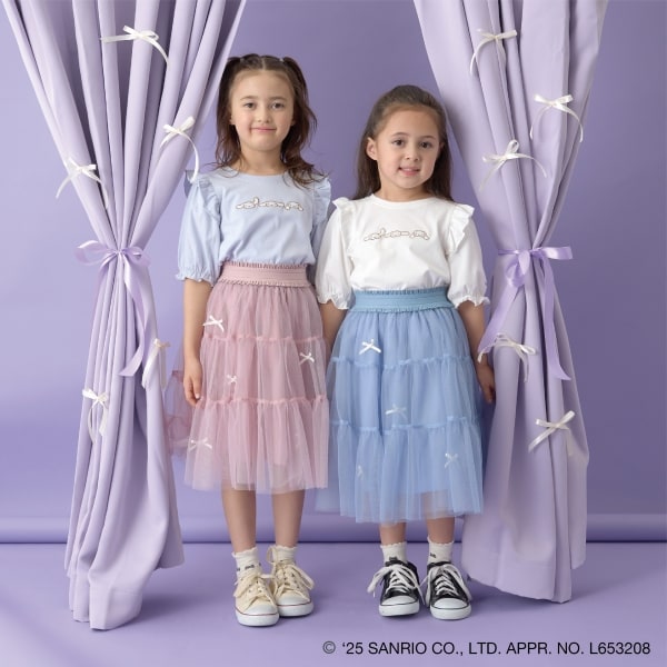 Japanese children's clothing Ly# mine x Sanrio small flying sleeve top 100-140cm girls spring and summer TOPS