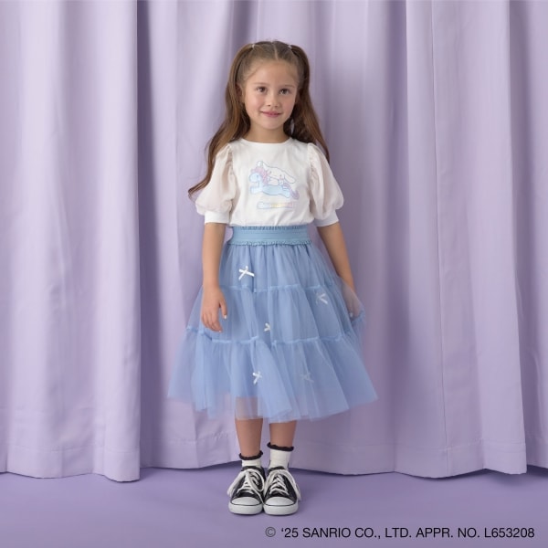 Japanese children's clothing Ly# mine x Sanrio puff sleeve top 100-140cm girls spring and summer TOPS