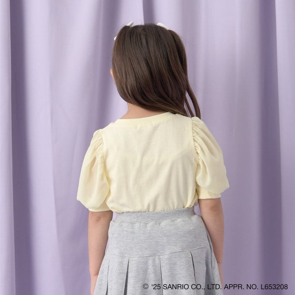 Japanese children's clothing Ly# mine x Sanrio puff sleeve top 100-140cm girls spring and summer TOPS