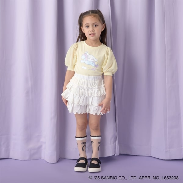 Japanese children's clothing Ly# mine x Sanrio puff sleeve top 100-140cm girls spring and summer TOPS