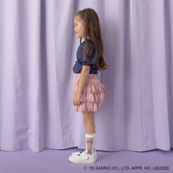 Japanese children's clothing Ly# mine x Sanrio puff sleeve top 100-140cm girls spring and summer TOPS