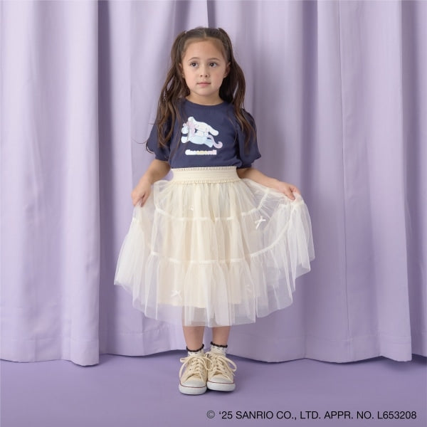 Japanese children's clothing Ly# mine x Sanrio puff sleeve top 100-140cm girls spring and summer TOPS