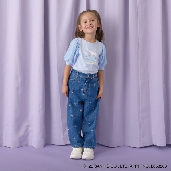Japanese children's clothing Ly# mine x Sanrio puff sleeve top 100-140cm girls spring and summer TOPS