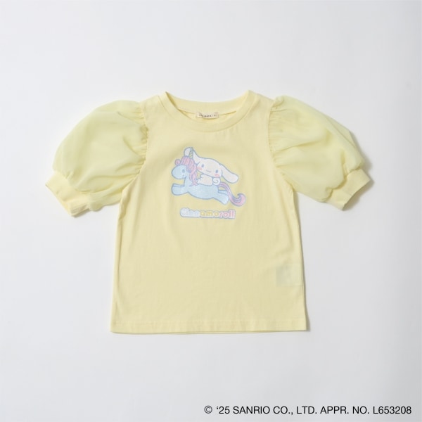 Japanese children's clothing Ly# mine x Sanrio puff sleeve top 100-140cm girls spring and summer TOPS
