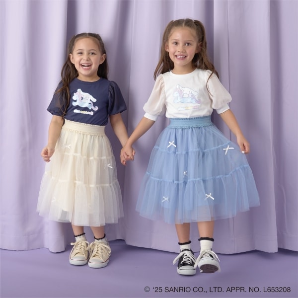 Japanese children's clothing Ly# mine x Sanrio puff sleeve top 100-140cm girls spring and summer TOPS