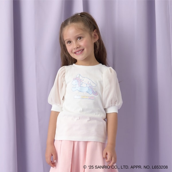 Japanese children's clothing Ly# mine x Sanrio puff sleeve top 100-140cm girls spring and summer TOPS