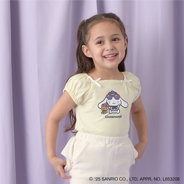Japanese children's clothing Ly# mine x Sanrio puff sleeve top 100-140cm girls spring and summer TOPS