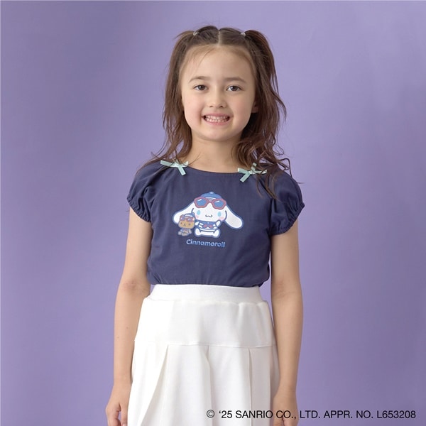 Japanese children's clothing Ly# mine x Sanrio puff sleeve top 100-140cm girls spring and summer TOPS