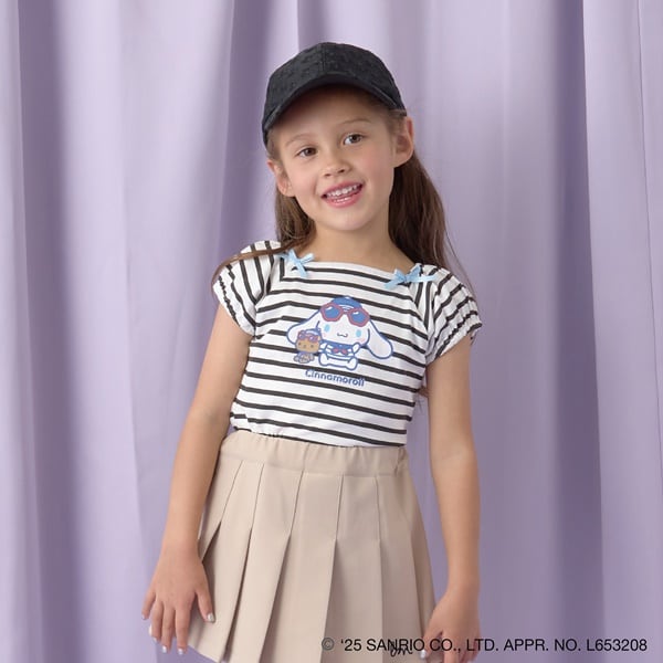Japanese children's clothing Ly# mine x Sanrio puff sleeve top 100-140cm girls spring and summer TOPS