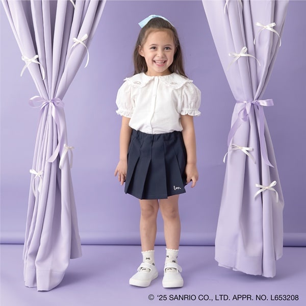 Japanese children's clothing Ly# mine x Sanrio puff sleeve shirt top with hair tie 100-140cm girls spring and summer TOPS