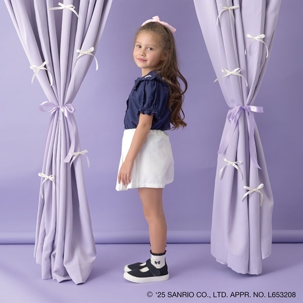 Japanese children's clothing Ly# mine x Sanrio puff sleeve shirt top with hair tie 100-140cm girls spring and summer TOPS