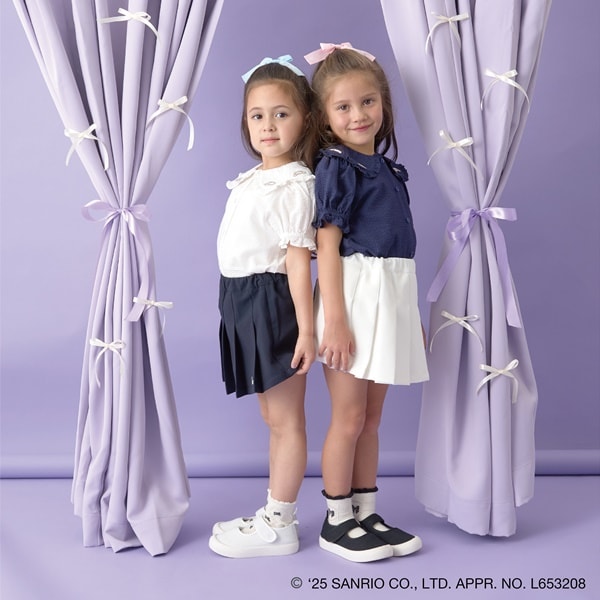 Japanese children's clothing Ly# mine x Sanrio puff sleeve shirt top with hair tie 100-140cm girls spring and summer TOPS