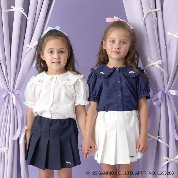 Japanese children's clothing Ly# mine x Sanrio puff sleeve shirt top with hair tie 100-140cm girls spring and summer TOPS