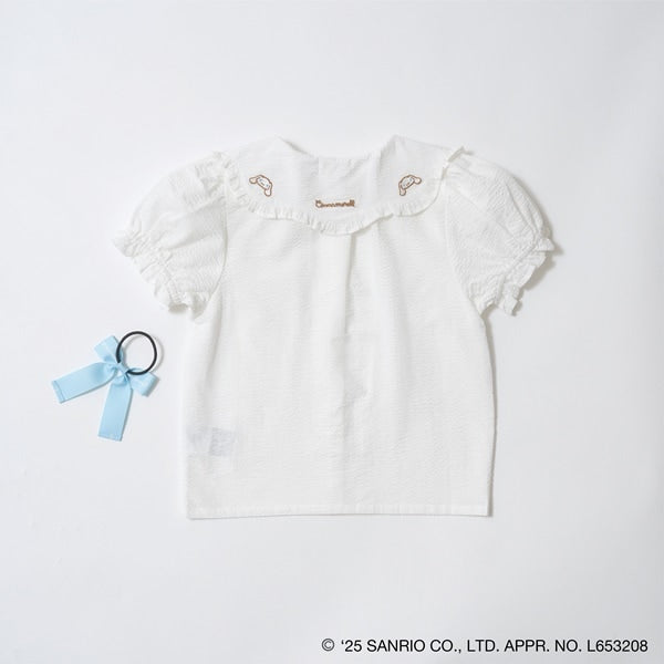 Japanese children's clothing Ly# mine x Sanrio puff sleeve shirt top with hair tie 100-140cm girls spring and summer TOPS
