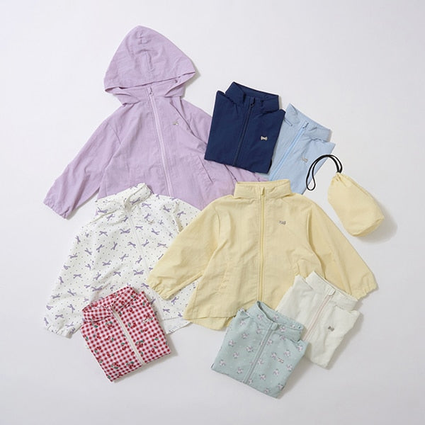 Japanese children's clothing Ly# mine waterproof series windbreaker with storage bag 100-150cm girls spring and summer OUTERWEAR