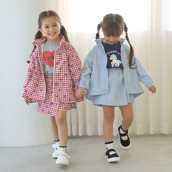 Japanese children's clothing Ly# mine waterproof series windbreaker with storage bag 100-150cm girls spring and summer OUTERWEAR