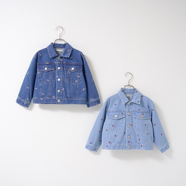 Japanese children's clothing Ly# mine embroidered denim jacket 100-150cm girls spring and summer OUTERWEAR