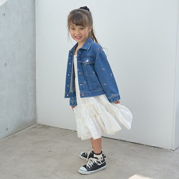 Japanese children's clothing Ly# mine embroidered denim jacket 100-150cm girls spring and summer OUTERWEAR