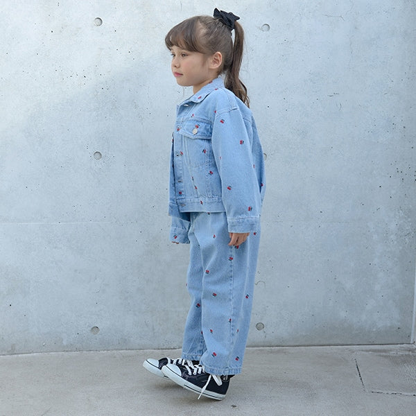 Japanese children's clothing Ly# mine embroidered denim jacket 100-150cm girls spring and summer OUTERWEAR