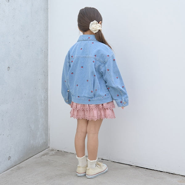 Japanese children's clothing Ly# mine embroidered denim jacket 100-150cm girls spring and summer OUTERWEAR