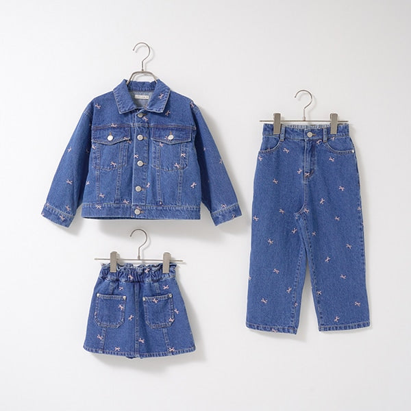 Japanese children's clothing Ly# mine embroidered denim jacket 100-150cm girls spring and summer OUTERWEAR