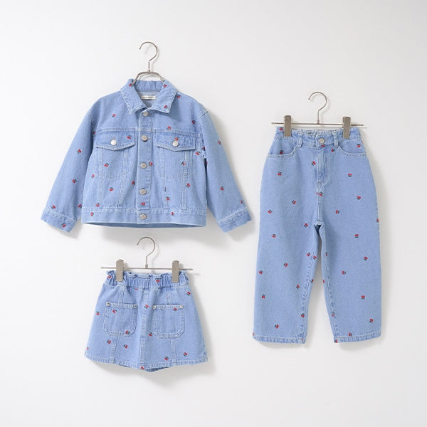 Japanese children's clothing Ly# mine embroidered denim jacket 100-150cm girls spring and summer OUTERWEAR
