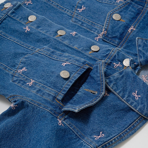 Japanese children's clothing Ly# mine embroidered denim jacket 100-150cm girls spring and summer OUTERWEAR