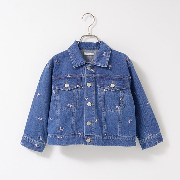 Japanese children's clothing Ly# mine embroidered denim jacket 100-150cm girls spring and summer OUTERWEAR