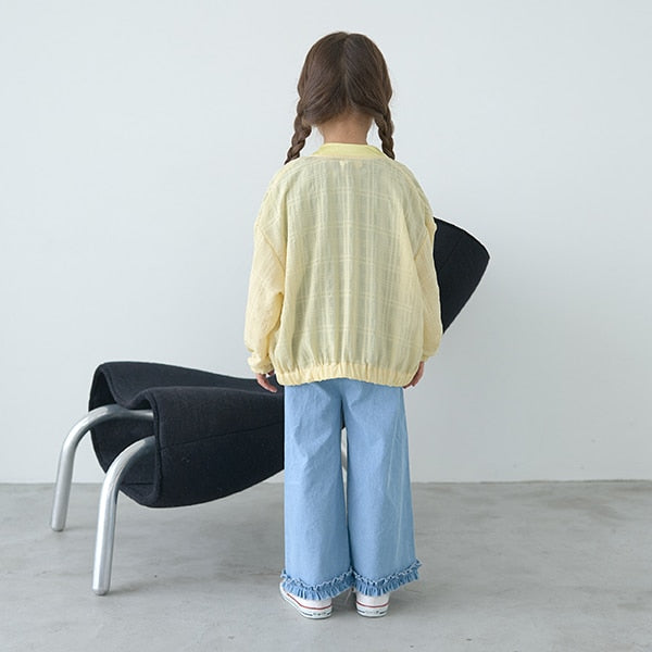 Japanese children's clothing Ly# mine thin edge refreshing cool jacket 100-150cm girls spring and summer outerwear