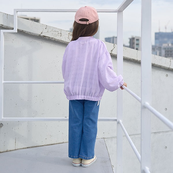 Japanese children's clothing Ly# mine thin edge refreshing cool jacket 100-150cm girls spring and summer outerwear