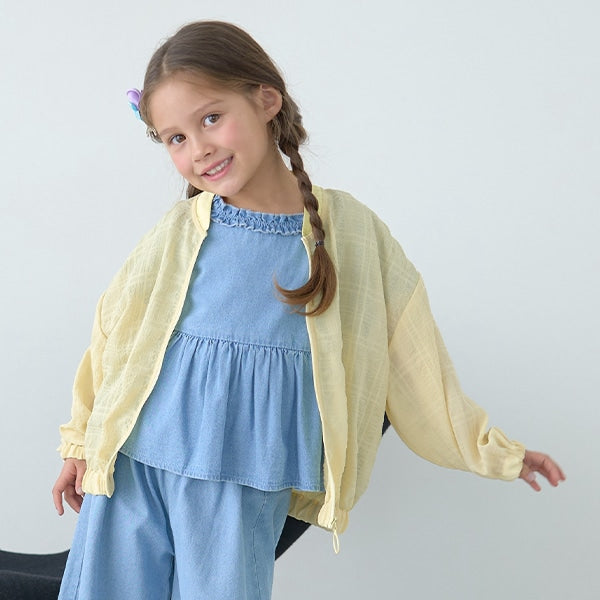 Japanese children's clothing Ly# mine thin edge refreshing cool jacket 100-150cm girls spring and summer outerwear