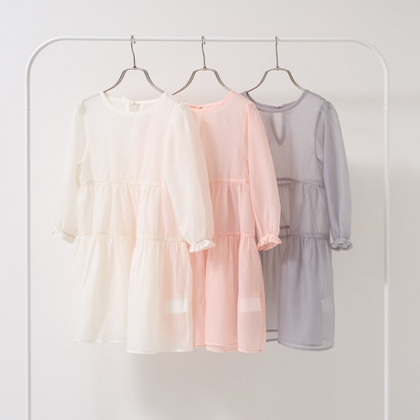 Japanese children's clothing Ly# mine transparent tulle dress 100-150cm girls spring and summer dresses