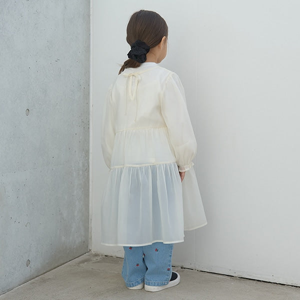 Japanese children's clothing Ly# mine transparent tulle dress 100-150cm girls spring and summer dresses