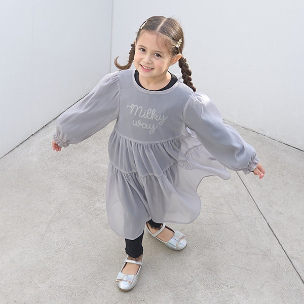Japanese children's clothing Ly# mine transparent tulle dress 100-150cm girls spring and summer dresses