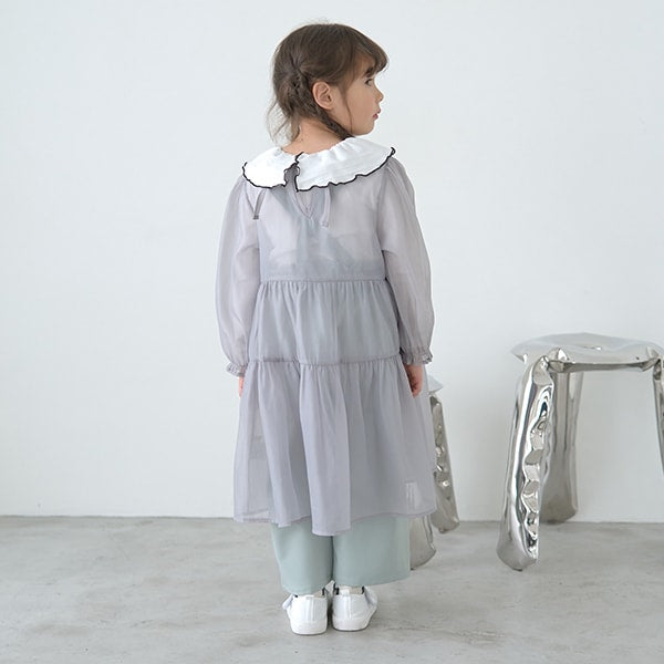 Japanese children's clothing Ly# mine transparent tulle dress 100-150cm girls spring and summer dresses
