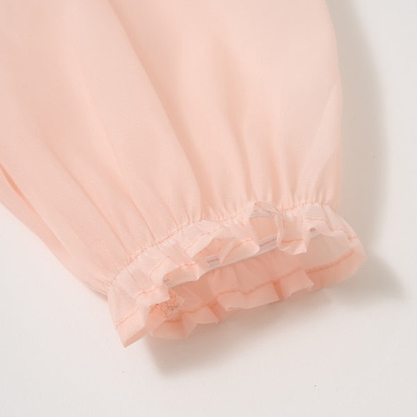 Japanese children's clothing Ly# mine transparent tulle dress 100-150cm girls spring and summer dresses