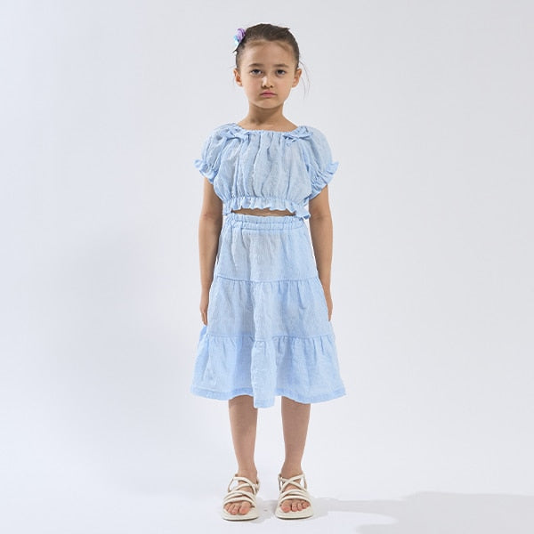 Japanese children's clothing Ly# mine 2Way front and back two-piece top and skirt set 100-150cm girls spring and summer TOPS SKIRTS