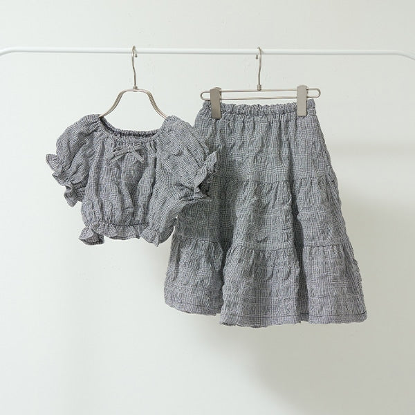 Japanese children's clothing Ly# mine 2Way front and back two-piece top and skirt set 100-150cm girls spring and summer TOPS SKIRTS