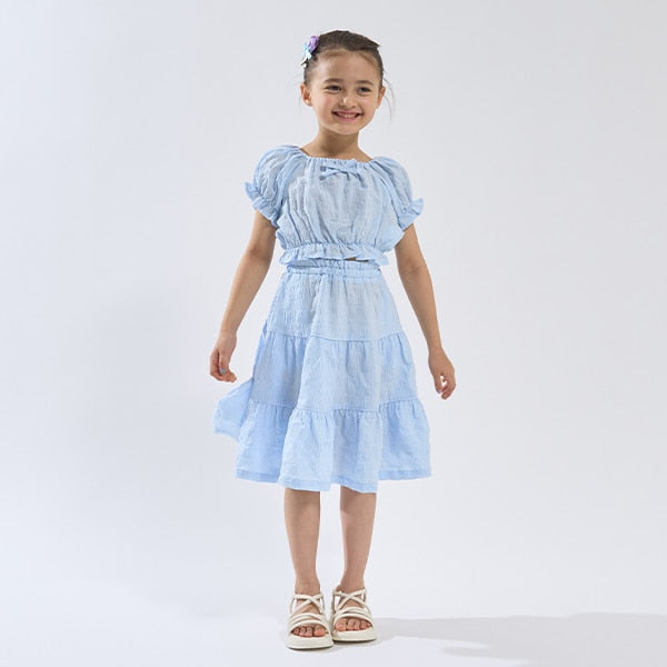 Japanese children's clothing Ly# mine 2Way front and back two-piece top and skirt set 100-150cm girls spring and summer TOPS SKIRTS