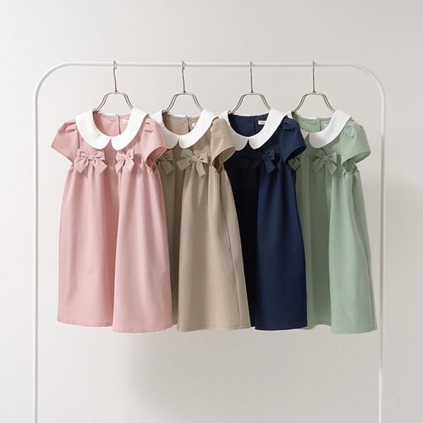 Japanese children's clothing Ly# mine bow dress 100-130cm girls spring and summer dresses for interviews/banquets/performances