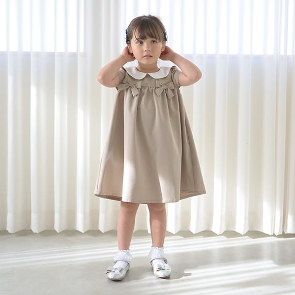 Japanese children's clothing Ly# mine bow dress 100-130cm girls spring and summer dresses for interviews/banquets/performances