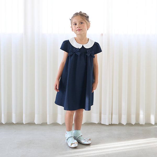 Japanese children's clothing Ly# mine bow dress 100-130cm girls spring and summer dresses for interviews/banquets/performances