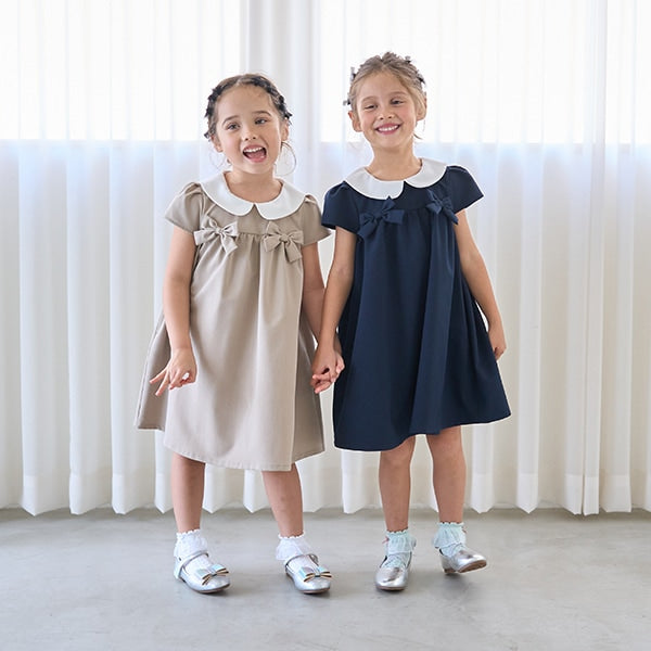 Japanese children's clothing Ly# mine bow dress 100-130cm girls spring and summer dresses for interviews/banquets/performances